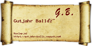 Gutjahr Balló névjegykártya